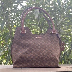 NWOT Karl Lagerfeld Brown Monogram Tote